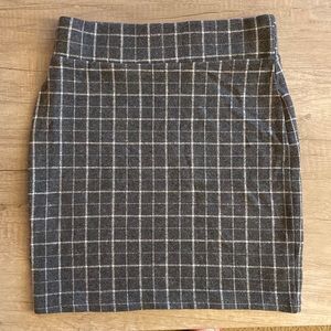 Fleece plaid mini skirt.